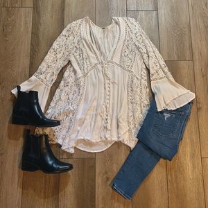 Free People women’s lace tunic top